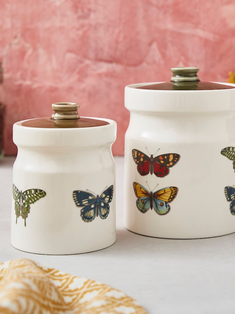 Portmeirion White Botanic Garden Harmony Canister 18cm - Image 2 of 3