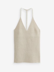 Champagne Gold Rochelle Humes Sparkle Strappy Knit Vest - Image 4 of 4