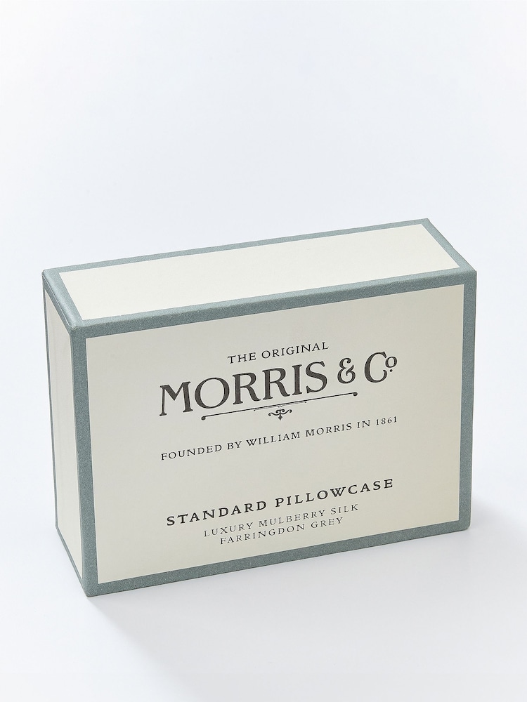 Morris & Co Silver Silver Mulberry Silk Housewife Pillowcase - Image 3 of 3