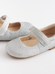 Silver Glitter Wide Fit (G) Mary Jane Shoes - Image 3 of 6