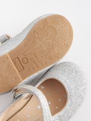 Silver Glitter Wide Fit (G) Mary Jane Shoes - Image 5 of 6