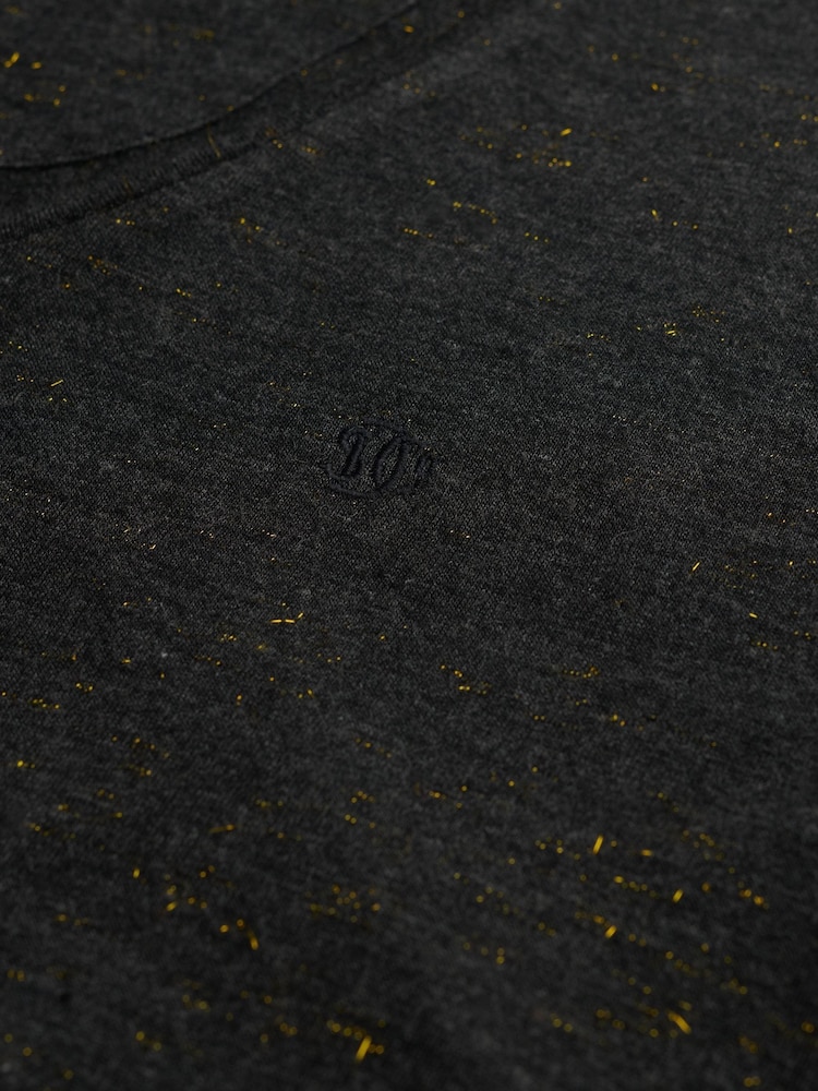Superdry Black Ground Slub Embroidered V-Neck T-Shirt - Image 6 of 6 Superdry Black Ground Slub Embroidered V-Neck T-Shirt - Image 6 of 6