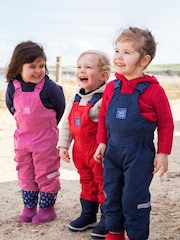 JoJo Maman Bébé Navy Blue Pack-Away Waterproof Dungarees - Image 2 of 3