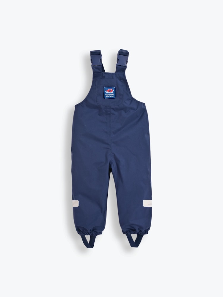 JoJo Maman Bébé Navy Blue Pack-Away Waterproof Dungarees - Image 3 of 3