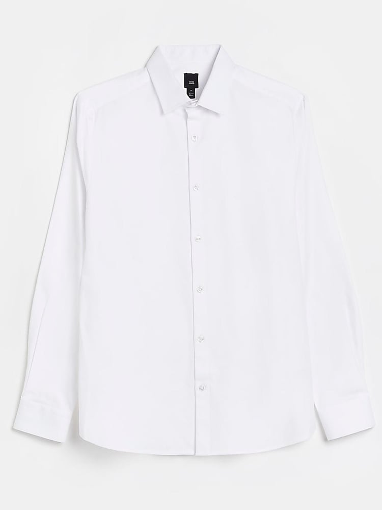 River Island Dobby Egyptian White Slim Shirt - Image 5 of 5 River Island Dobby Egyptian White Slim Shirt - Image 5 of 5