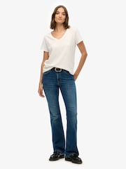 Superdry Blue Mid Rise Flare Jean - Image 1 of 8