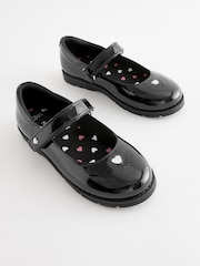 Black School Gem Mary Jane Shoes - Image 1 of 5