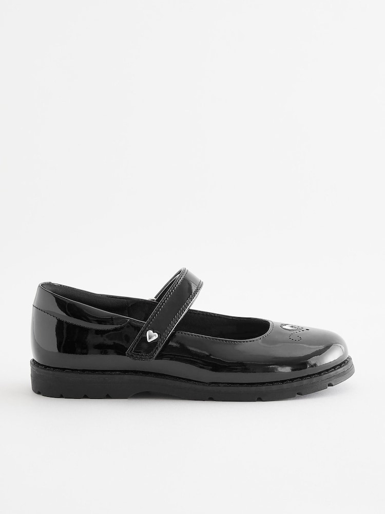 Black School Gem Mary Jane Shoes - Image 2 of 5