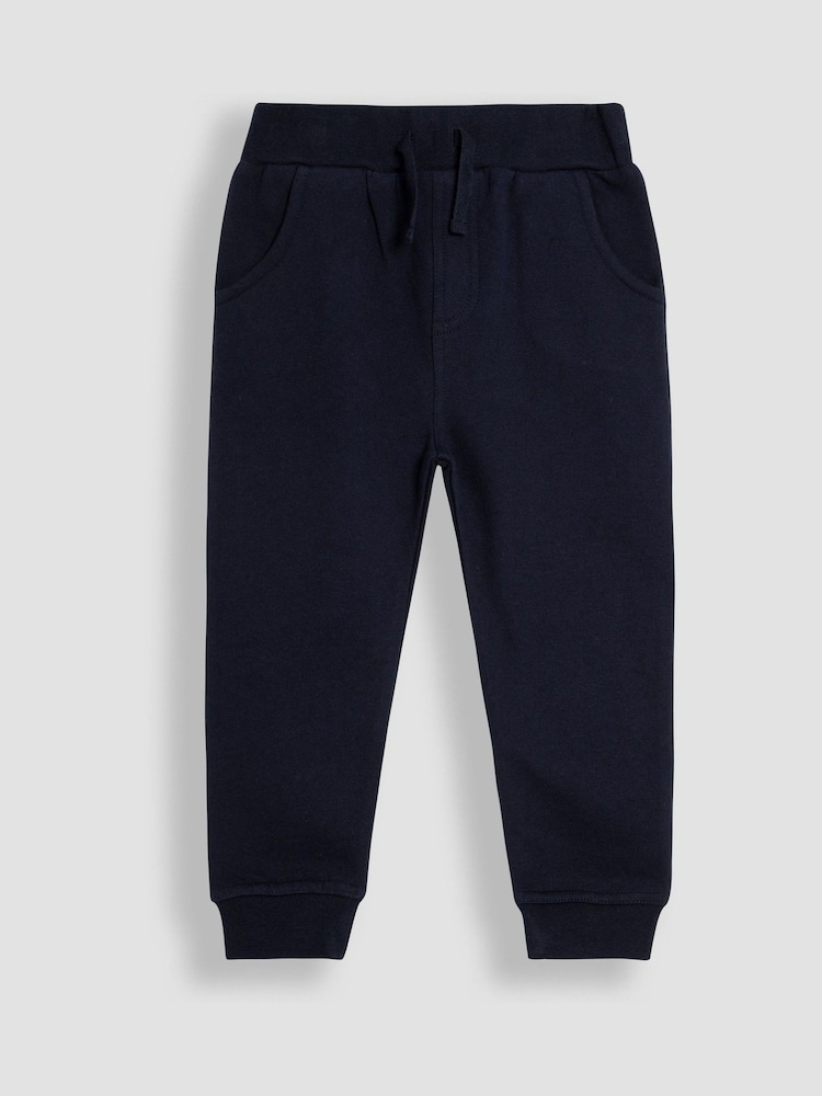 JoJo Maman Bébé Rust and Navy Blue 100% Cotton Joggers 2 Pack - Image 4 of 7