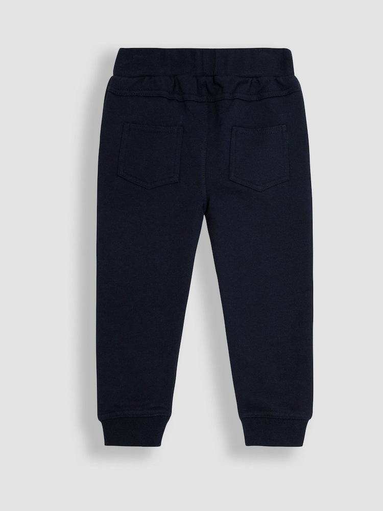 JoJo Maman Bébé Rust and Navy Blue 100% Cotton Joggers 2 Pack - Image 5 of 7