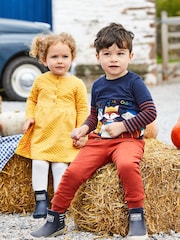 JoJo Maman Bébé Rust and Navy Blue 100% Cotton Joggers 2 Pack - Image 6 of 7