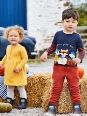 JoJo Maman Bébé Rust and Navy Blue 100% Cotton Joggers 2 Pack - Image 7 of 7