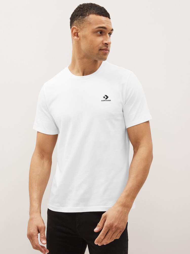 Converse White 100% Cotton Classic T-Shirt - Image 1 of 4