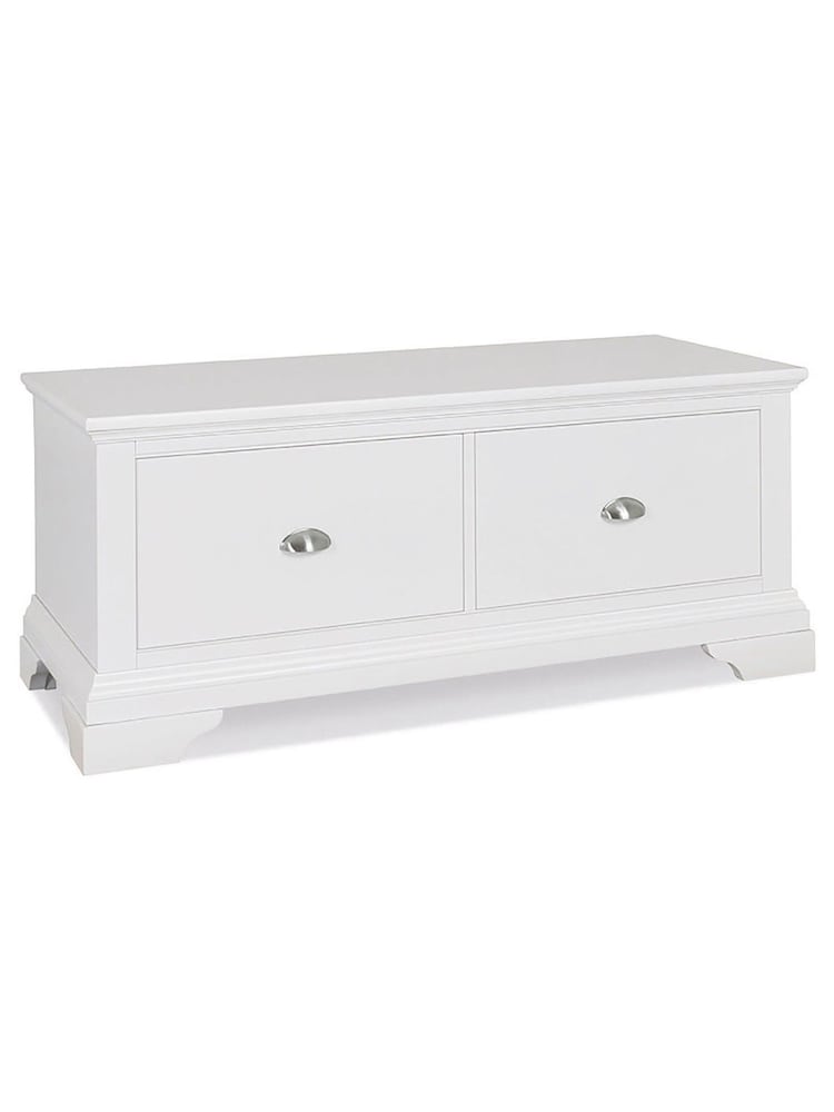 Bentley Designs White Hampstead Two Tone Grey/Oak Blanket Box - Image 1 of 2