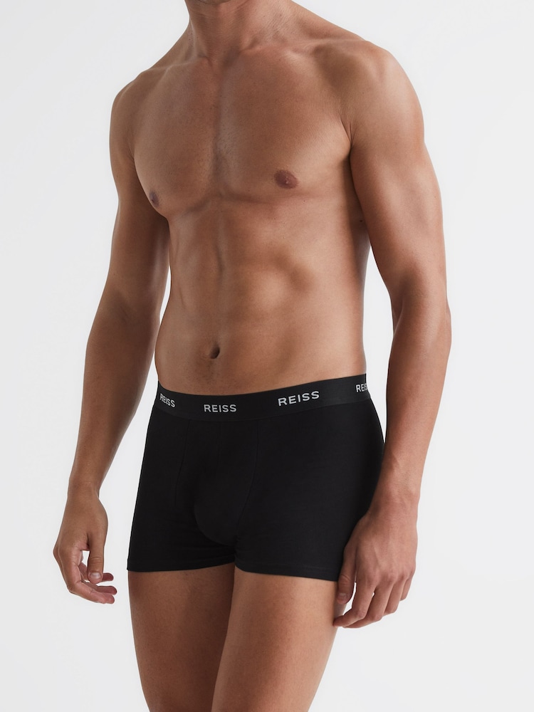 Reiss Multi Heller Three Pack of Organic Cotton Blend Boxers - Image 6 of 10