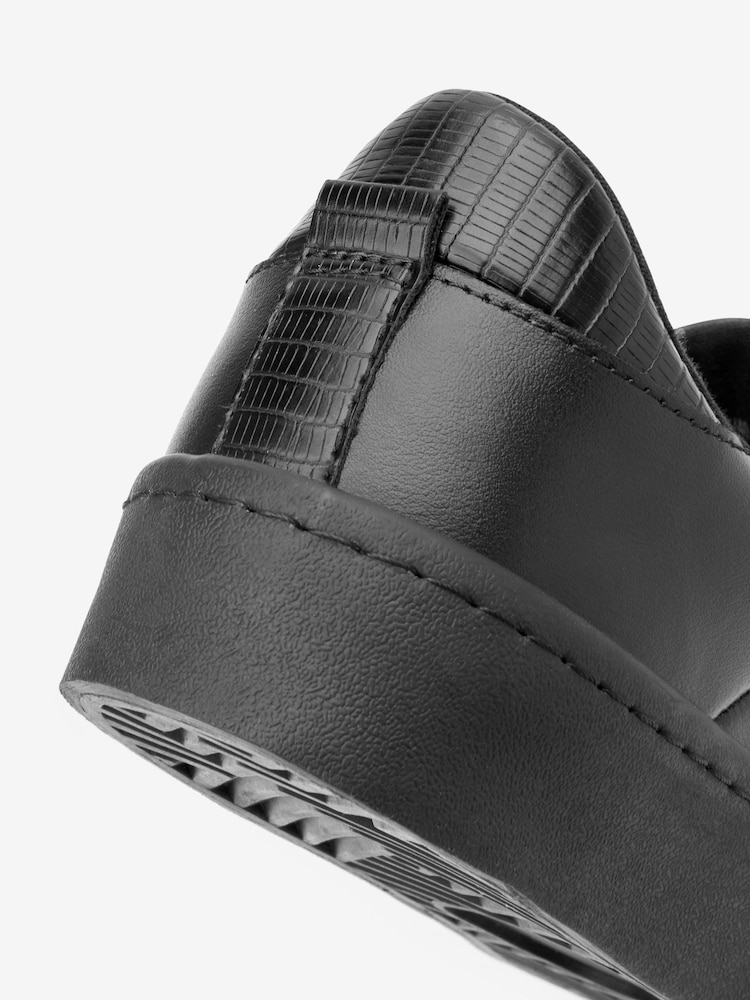 Schwarz - Signature Lederturnschuhe mit dicker Sohle - Bild 10 von 10