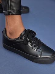 Schwarz - Signature Lederturnschuhe mit dicker Sohle - Bild 3 von 10