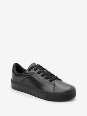 Schwarz - Signature Lederturnschuhe mit dicker Sohle - Bild 6 von 10