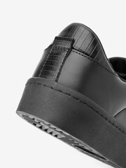 Schwarz - Signature Lederturnschuhe mit dicker Sohle - Bild 9 von 10