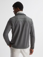 Reiss Dark Green Roddie Long Sleeve Quilted Hybrid Jacket - Image 5 of 7
