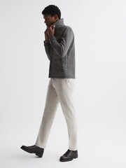 Reiss Dark Green Roddie Long Sleeve Quilted Hybrid Jacket - Image 6 of 7