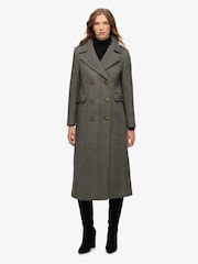 Superdry Grey Double Breasted Wool Coat - Image 4 of 8