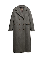 Superdry Grey Double Breasted Wool Coat - Image 6 of 8