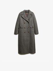 Superdry Grey Double Breasted Wool Coat - Image 7 of 8