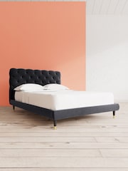 Swoon Easy Velvet Black Burbage Bed - Image 1 of 8