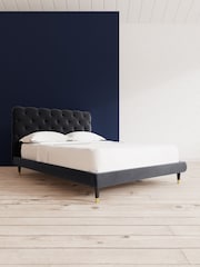 Swoon Easy Velvet Black Burbage Bed - Image 2 of 8
