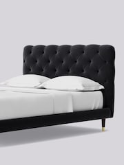 Swoon Easy Velvet Black Burbage Bed - Image 5 of 8