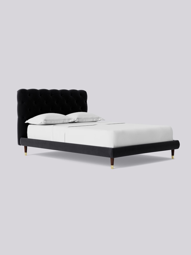 Swoon Easy Velvet Black Burbage Bed - Image 8 of 8