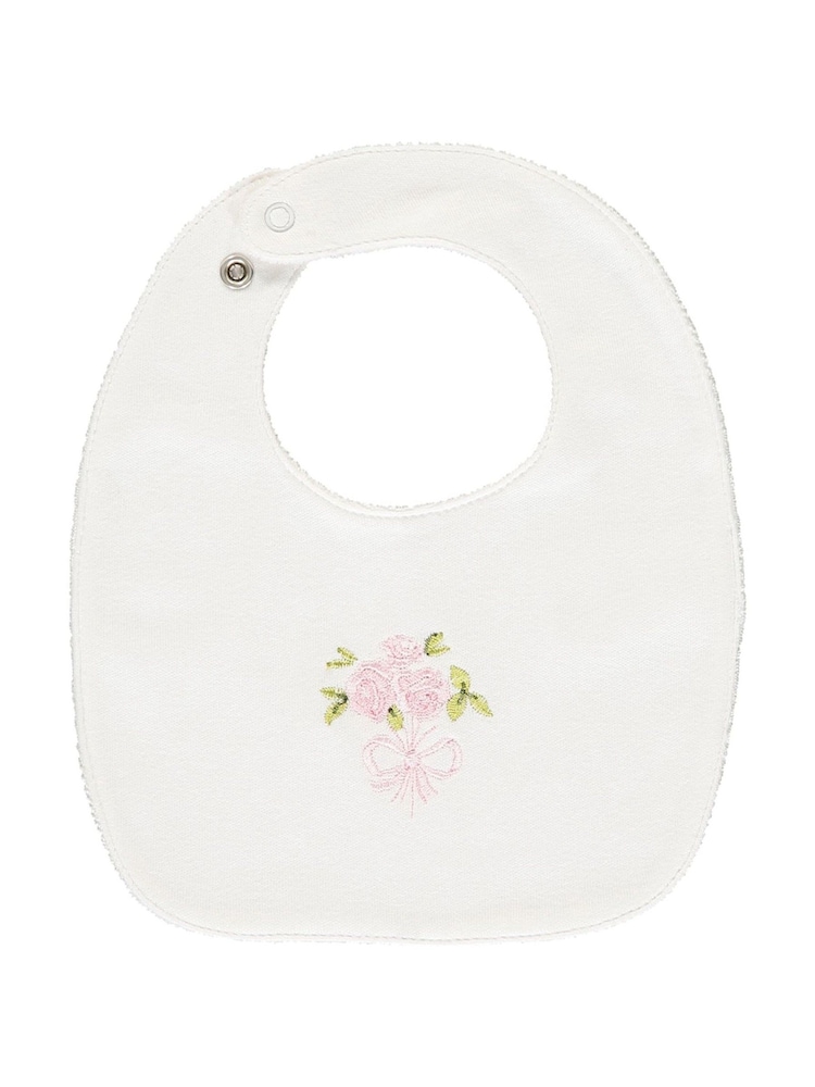 Emile Et Rose Pink Floral Print & Embroidered 100% Cotton Bib Gift Set - Image 1 of 5