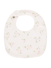 Emile Et Rose Pink Floral Print & Embroidered 100% Cotton Bib Gift Set - Image 2 of 5