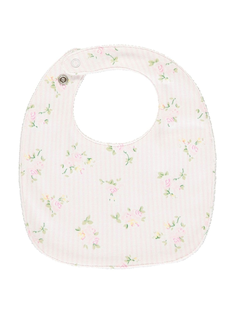 Emile Et Rose Pink Floral Print & Embroidered 100% Cotton Bib Gift Set - Image 2 of 5