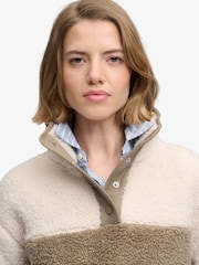 Superdry Brown Super Soft Mash Up Half Zip Sweat Top - Image 3 of 8