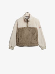 Superdry Brown Super Soft Mash Up Half Zip Sweat Top - Image 6 of 8