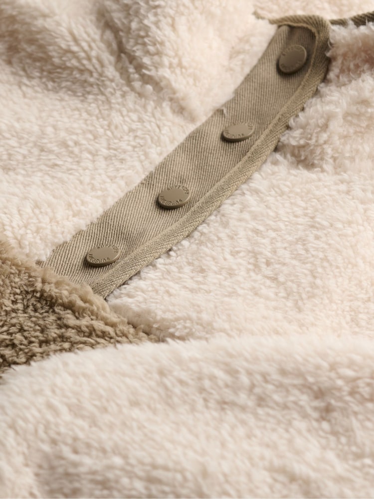 Superdry Brown Super Soft Mash Up Half Zip Sweat Top - Image 8 of 8