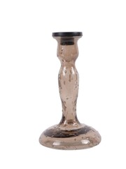 Laura Ashley Brown Medium Pressed Glass Candle Holder - Image 3 of 4