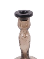 Laura Ashley Brown Medium Pressed Glass Candle Holder - Image 4 of 4
