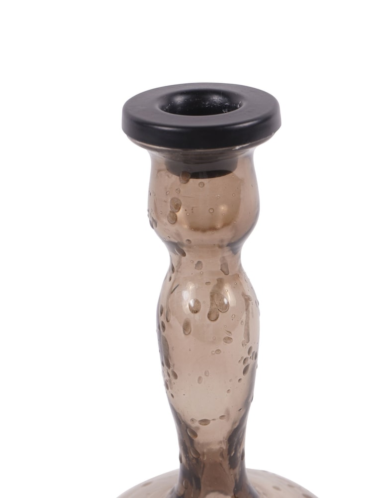 Laura Ashley Brown Medium Pressed Glass Candle Holder - Image 4 of 4 Laura Ashley Brown Medium Pressed Glass Candle Holder - Image 4 of 4