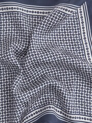 Reiss Navy/Ivory Martino Silk Geometric Pocket Square - Image 5 of 5