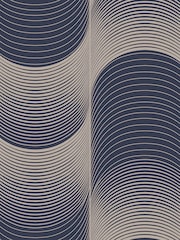 Graham & Brown Blue Eclipse Navy & Pale Gold 10M Wallpaper - Image 2 of 3