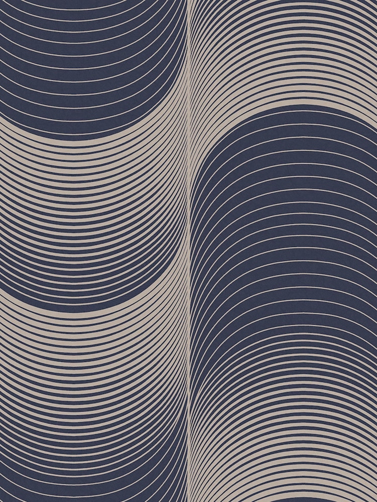 Graham & Brown Blue Eclipse Navy & Pale Gold 10M Wallpaper - Image 2 of 3