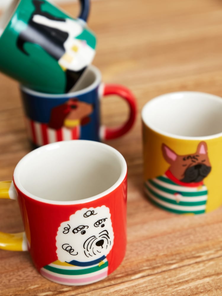 Joules Set of 4 Multi Dog Espresso Cupper Cupper - Image 1 of 4
