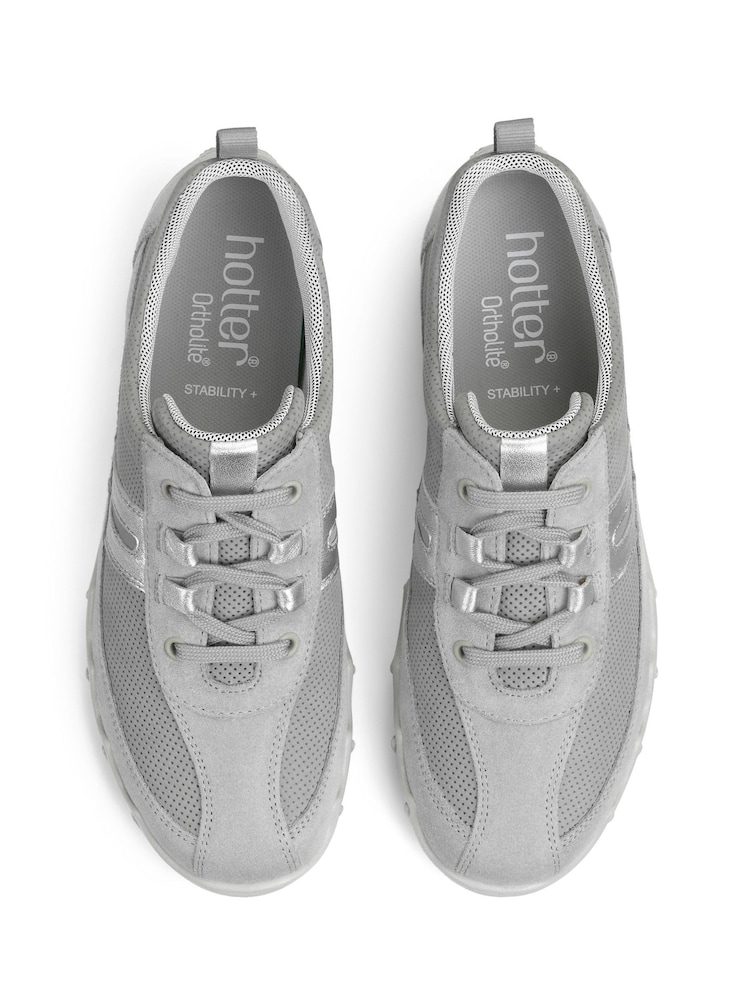 Hotter Grey Wide Fit Leanne II Lace-Up Trainers - Image 4 of 4