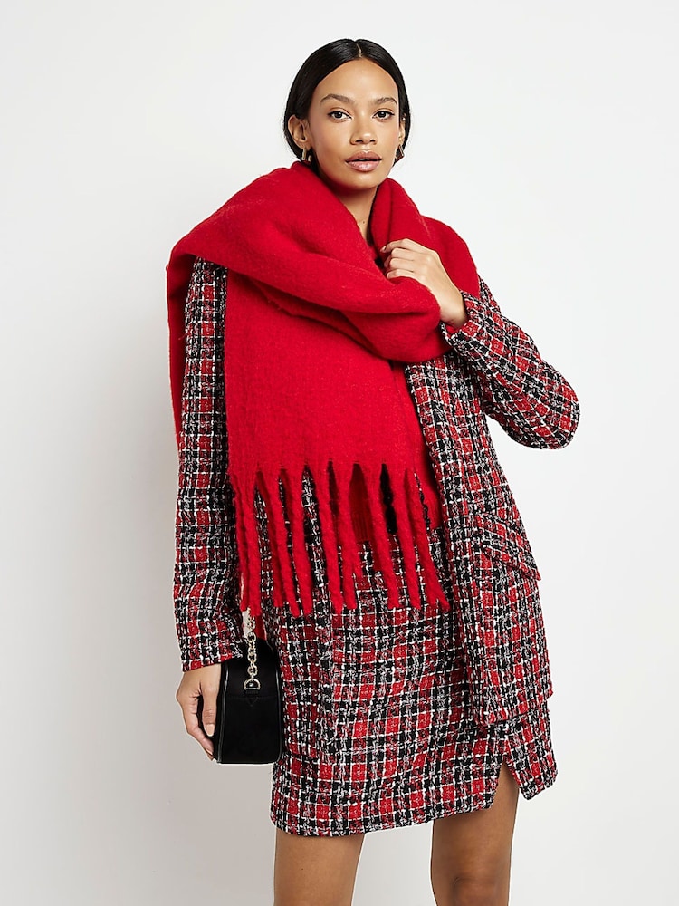 River Island Red Heavyweight Scarf - Image 1 of 4