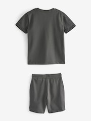 Charcoal Grey T-Shirt and Shorts 2 Piece Set (3-16yrs) - Image 2 of 2