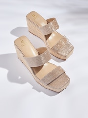 Rose Gold Forever Comfort® Wedge Mules - Image 1 of 5
