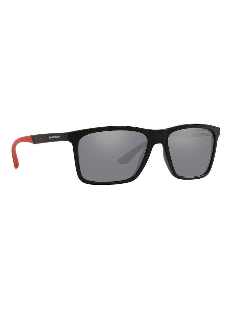 Emporio Armani Sonnenbrille mit rechteckiger Fassung, Schwarz - Bild 1 von 12